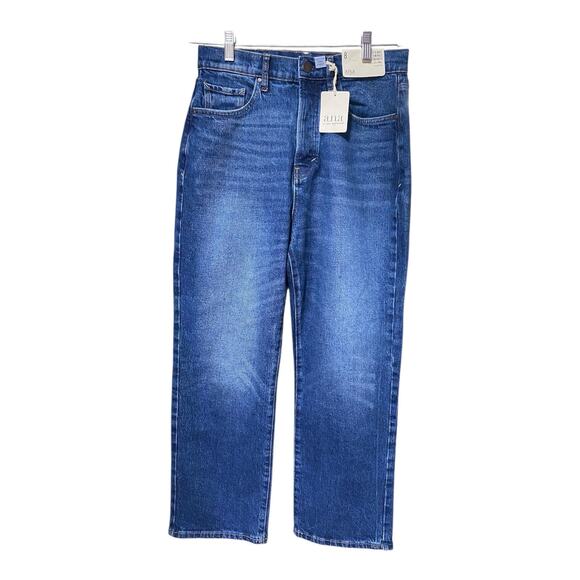 a.n.a High Rise Straight Leg Womens Jeans Dark Wash Button Fly Size 8 NWT - Picture 1 of 12